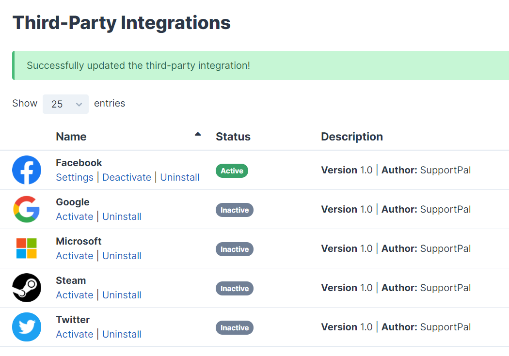 How to configure integrated Facebook login