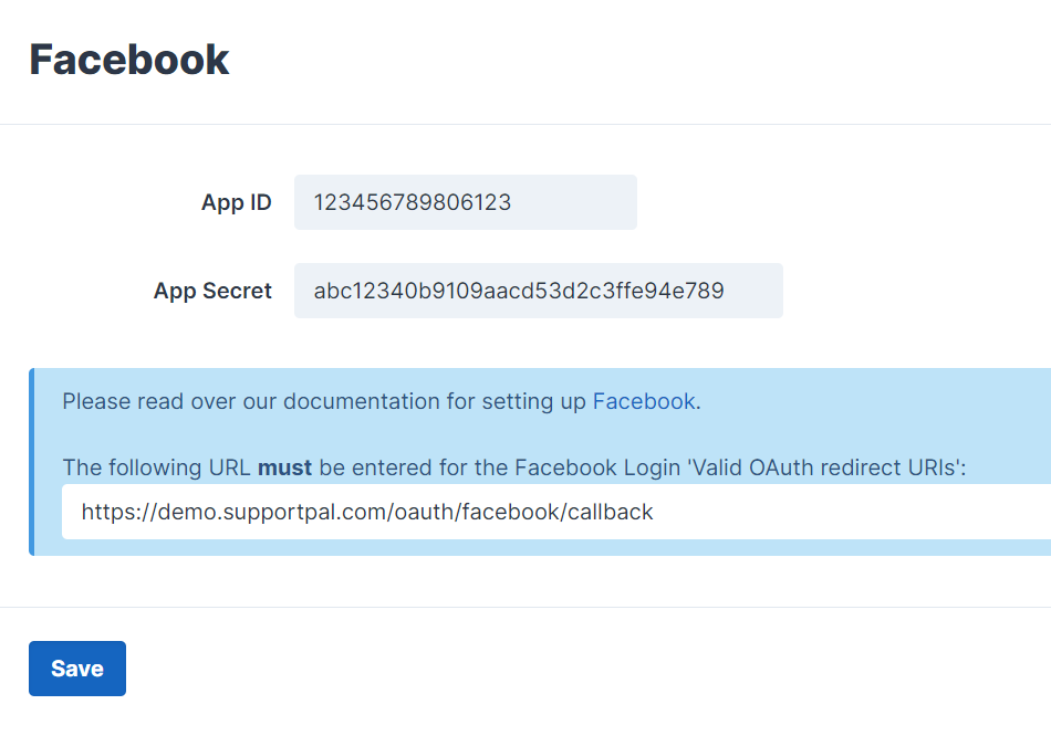 How to configure integrated Facebook login