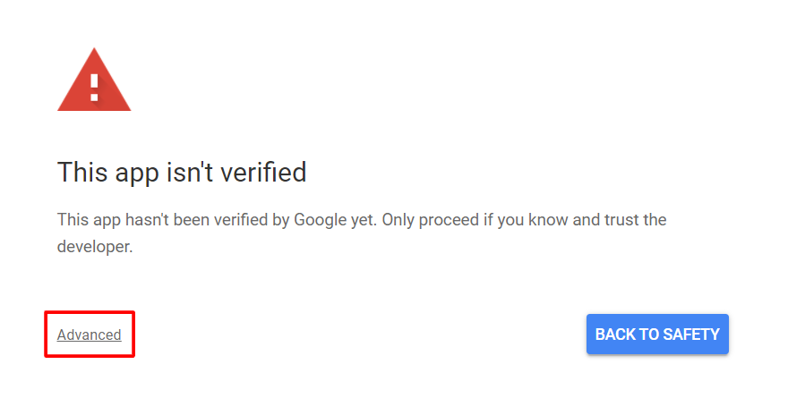 App isn't verified