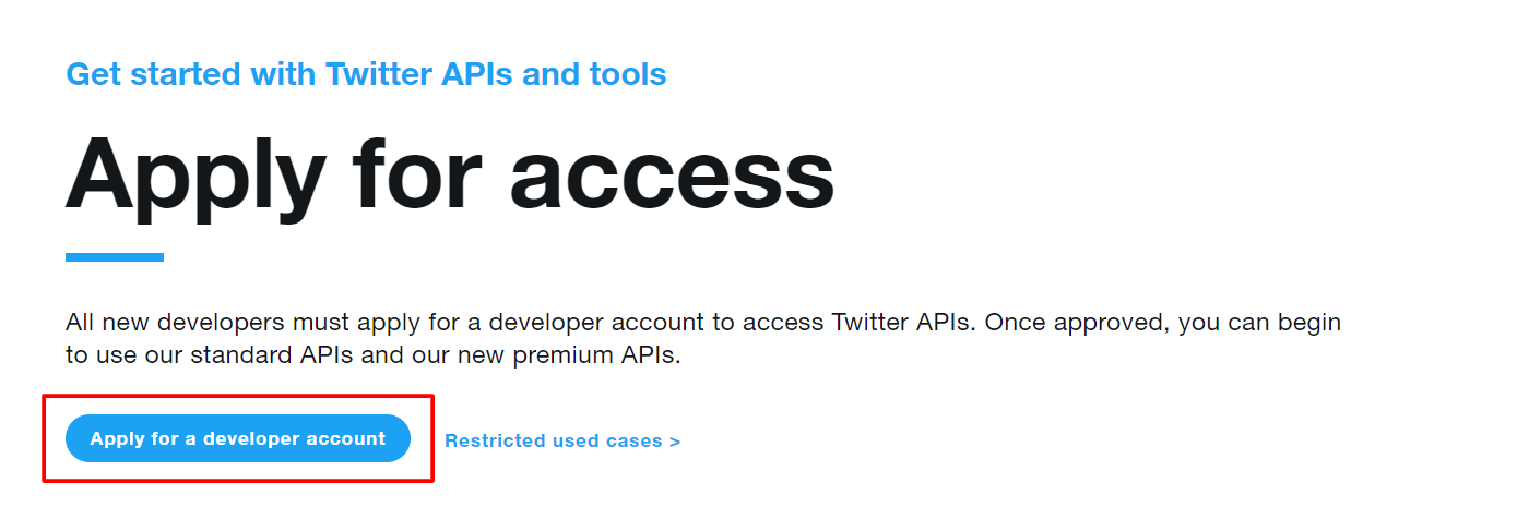 Apply for a developer account