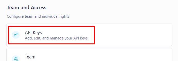 API Keys Link
