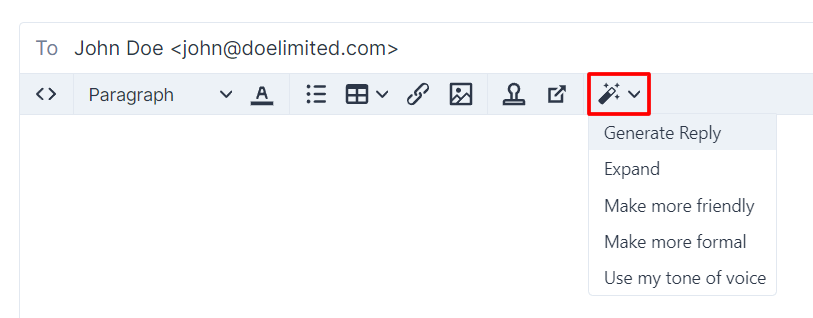 AI Assistant Toolbar Button