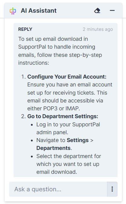 Widget Generated Reply