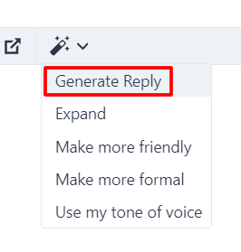 Editor Toolbar Generate Reply