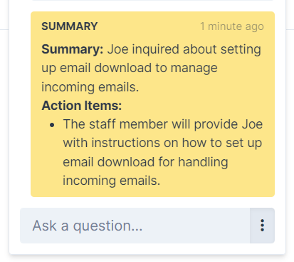 Widget Ticket Summary