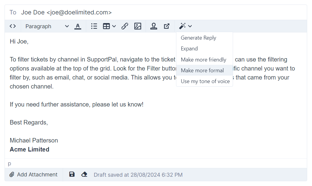 Pre-enhanced Reply