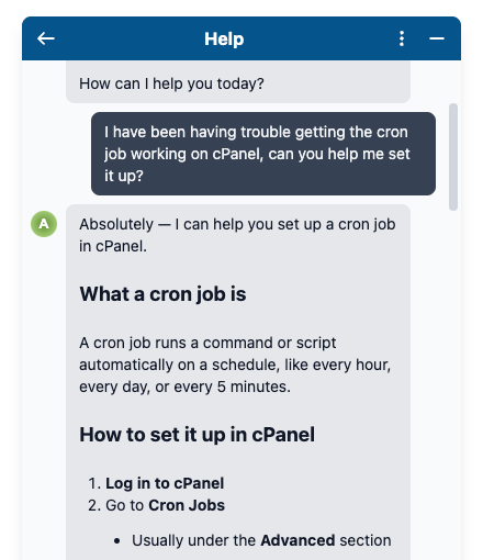 Chat Widget AI Response
