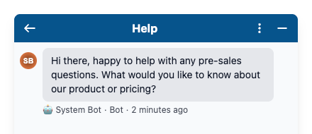 Chat Widget Starting a Conversation