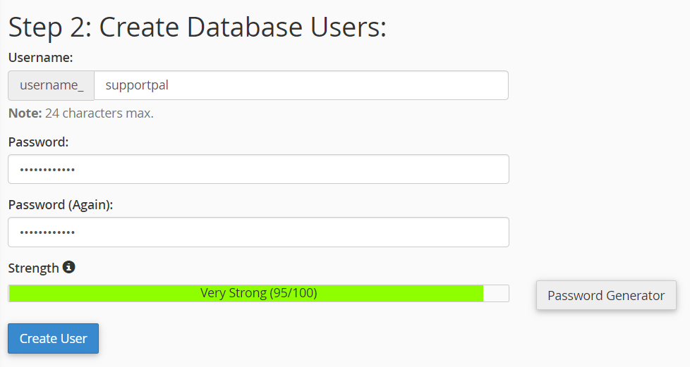 Create MySQL User
