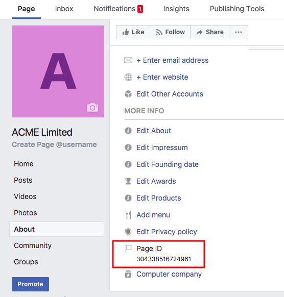 Facebook Page ID