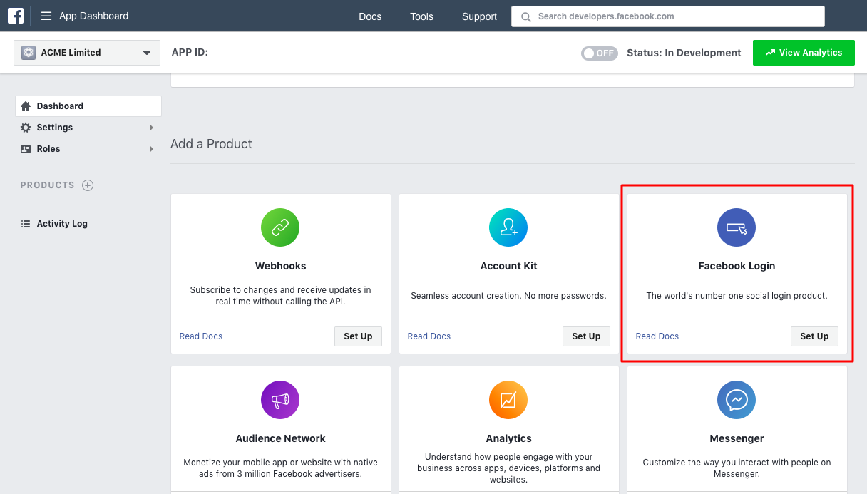 Facebook Login