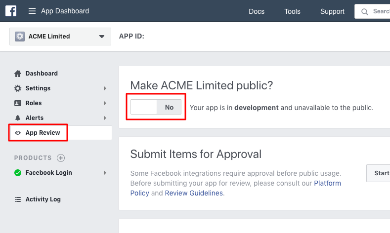 Facebook App Review