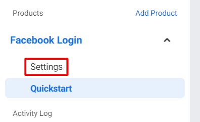 Facebook Login Settings