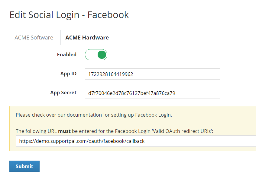 SupportPal Configuration