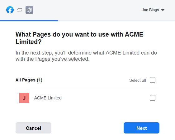 Facebook Access Token Step 2
