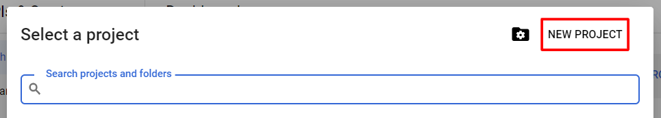 Create New Project (Step 1)