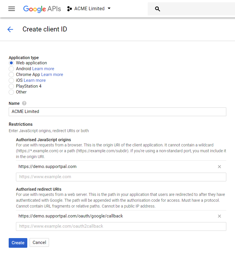 Create Client ID