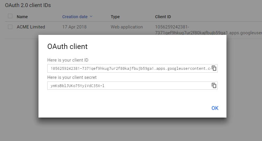 OAuth Client ID & Secret