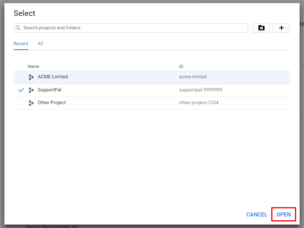 Open Project