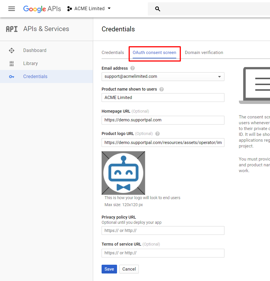 OAuth Consent Screen