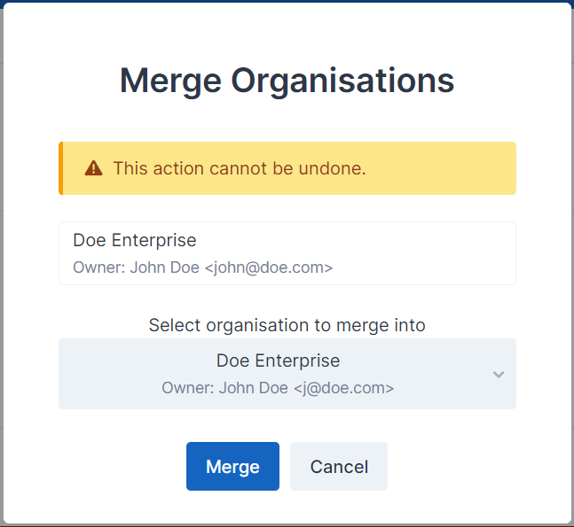 Search for Organisation