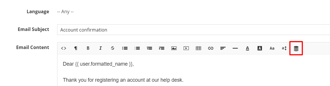 Merge Fields Button