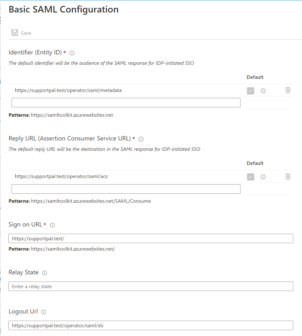 Microsoft 365 - Basic SAML Configuration