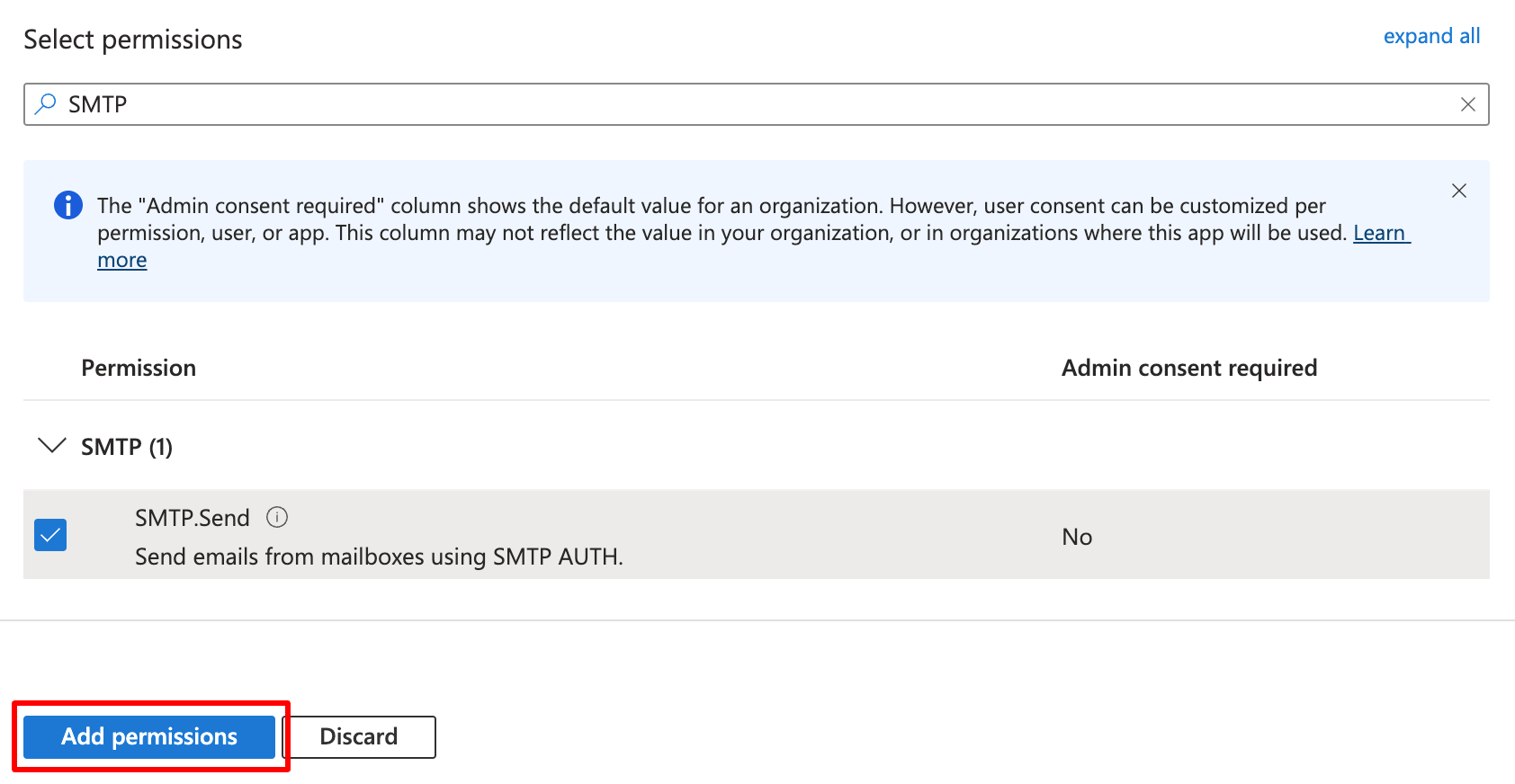 Permission - SMTP.Send