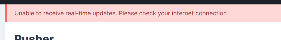 Unable to receive real-time updates