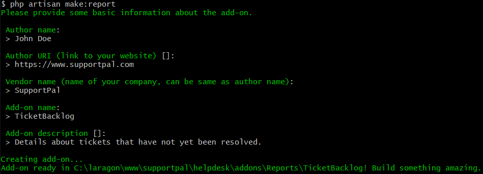 Make Report Command