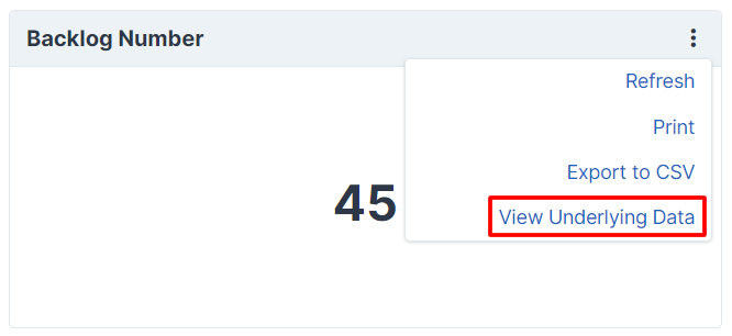 View Underlying Data
