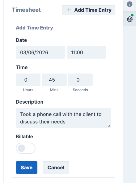 Add Time Entry