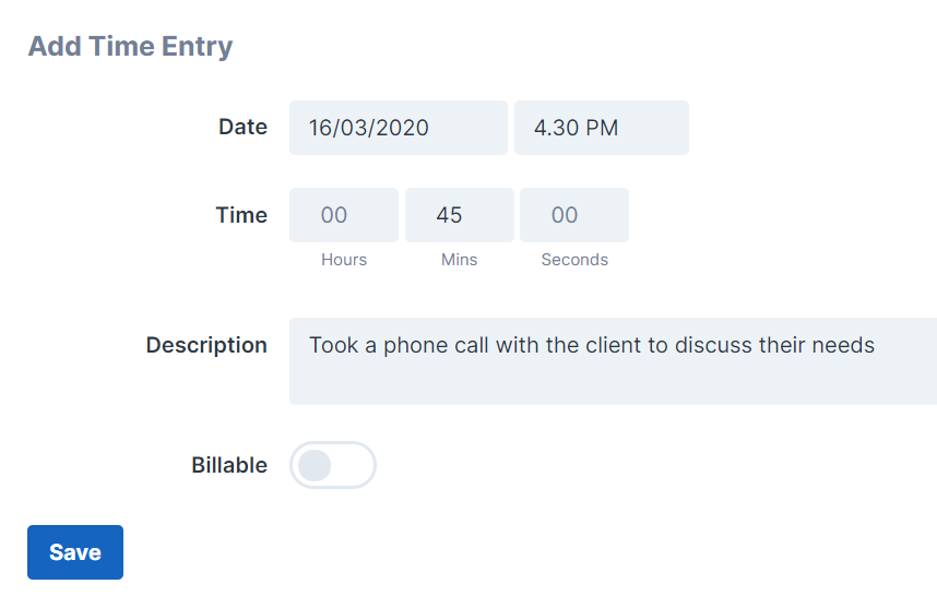 Add Time Entry
