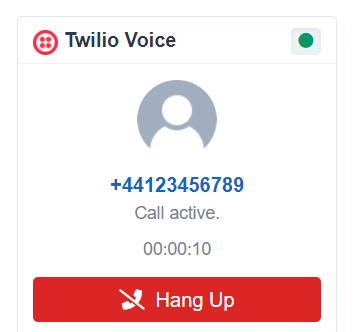 Twilio Widget Answered Call