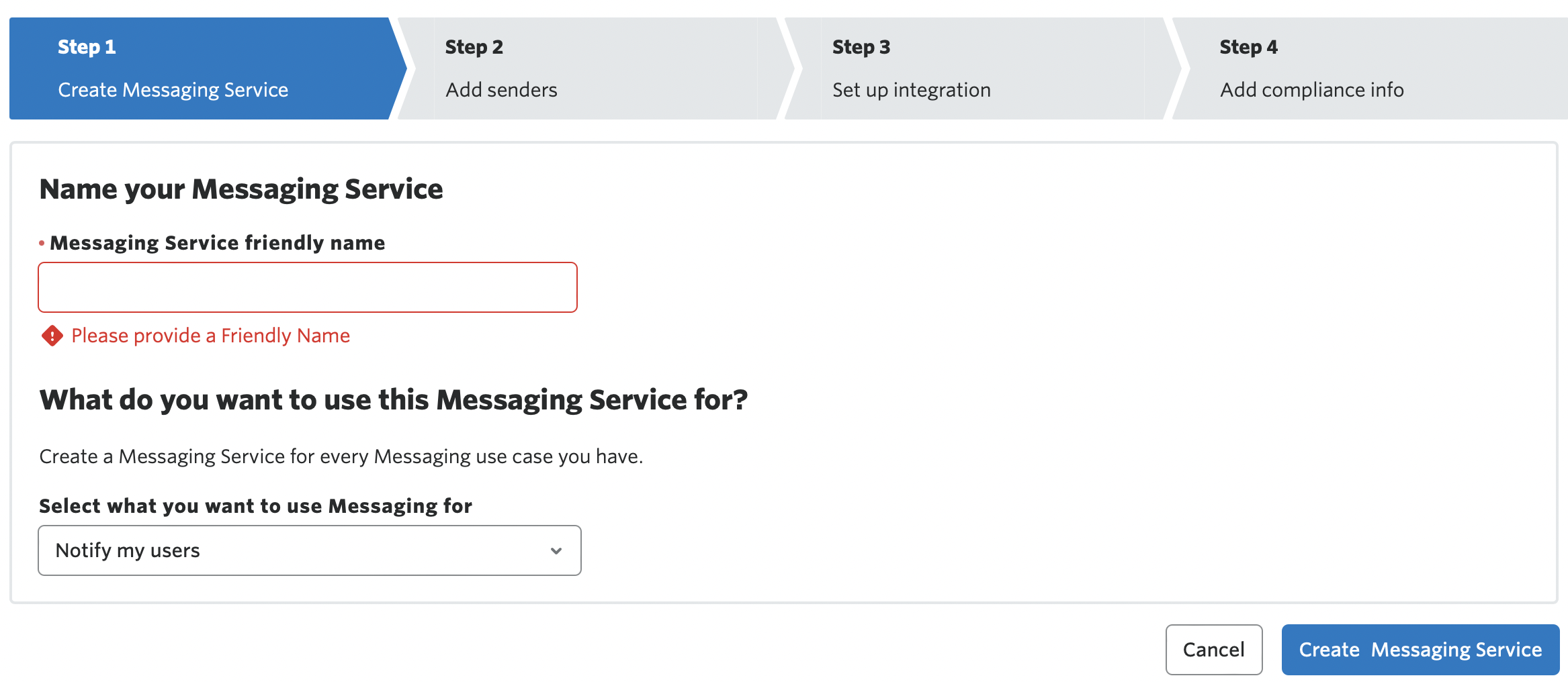 Name your Messaging Service