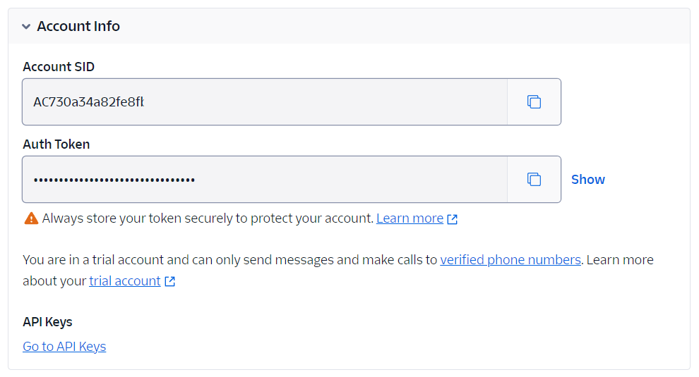 Twilio Project Information