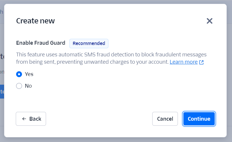 Twilio Verify Create Service Step 2