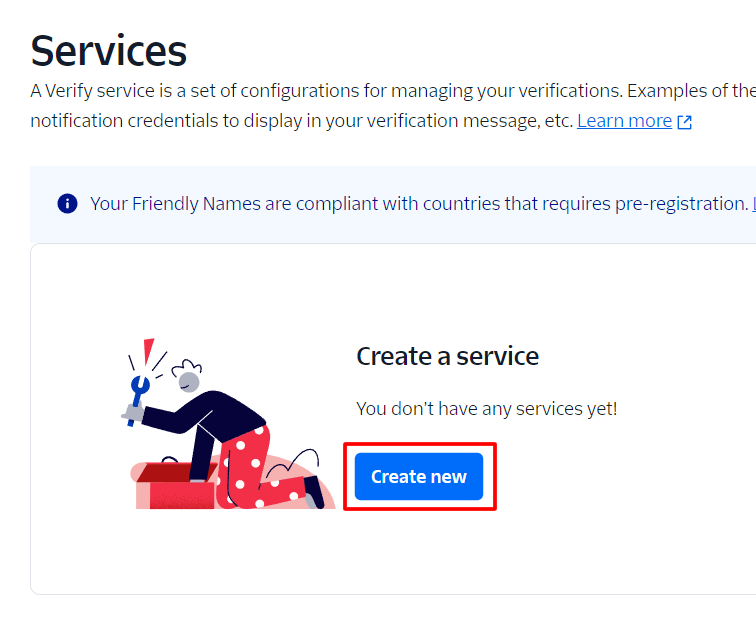 Twilio Verify Create Button