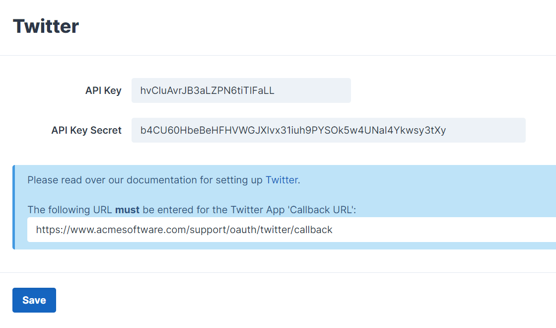 X Third-Party Integration Settings