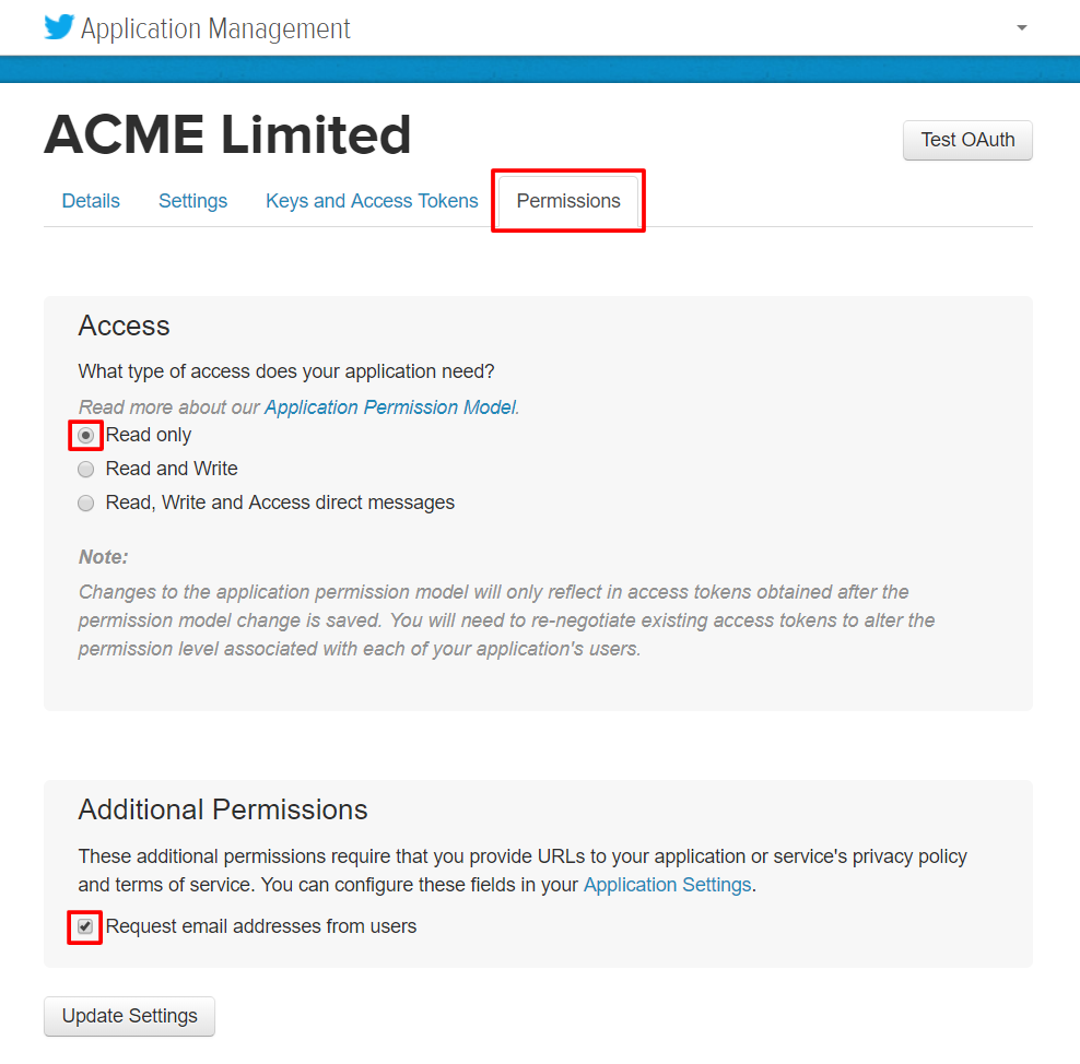 Application Permissions