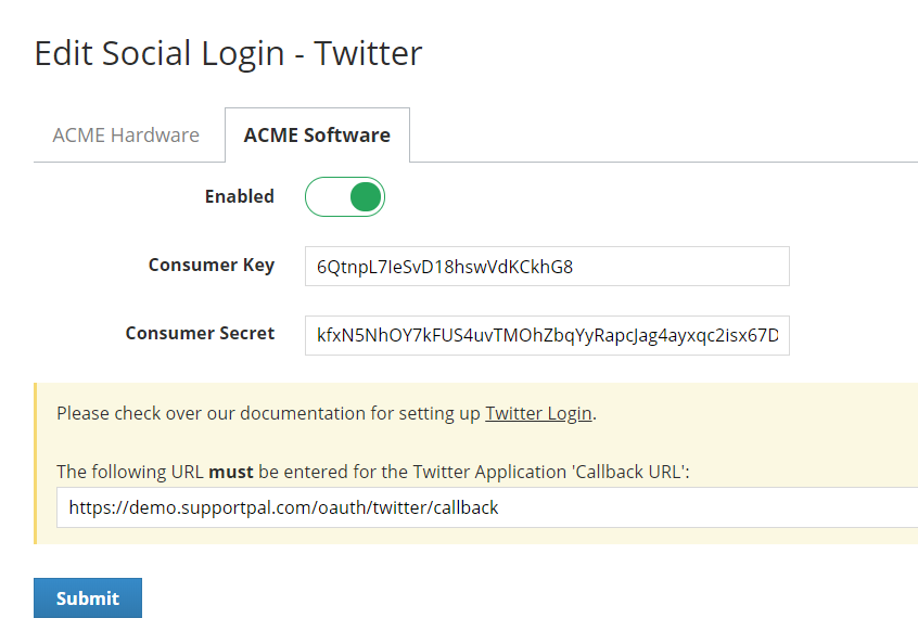 SupportPal Configuration
